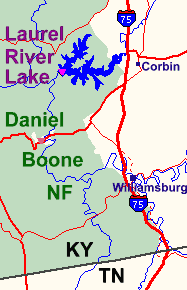 Map of Laurel River Lake